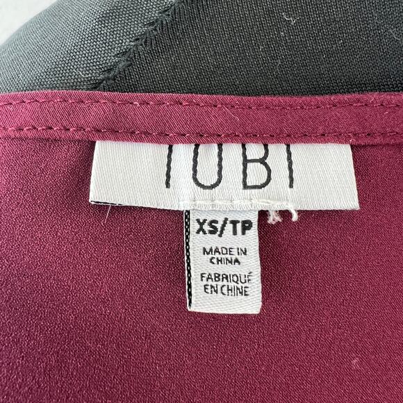 TOBI Burgundy Sleeveless Spaghetti Strap Lace Ladder T-Back Camisole Tank Sz XS - Picture 6 of 8